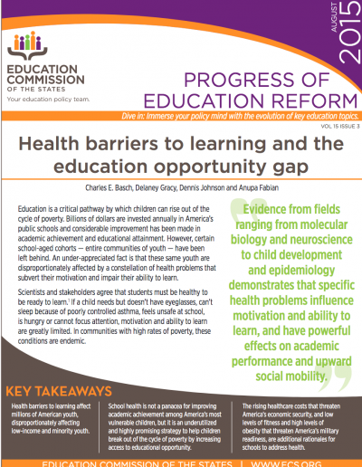 Health barriers to learning and the education opportunity gap